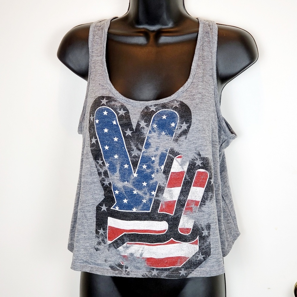 MISS ROYAL T GRAY BURNOUT GRAPHIC TEE CROP TOP